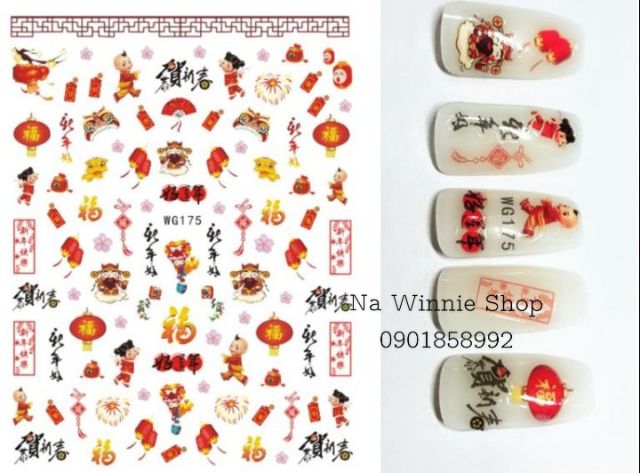 Trang trí móng tay tết