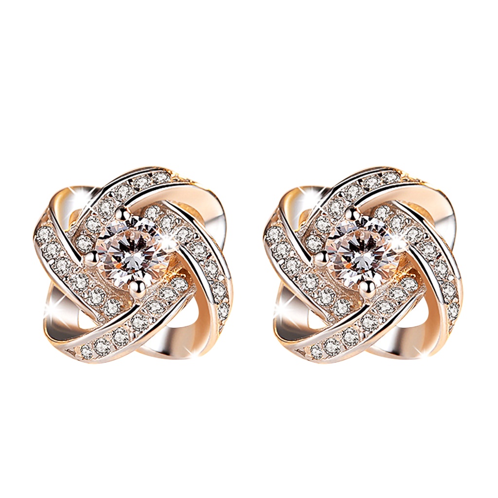 Đôi bông tai đính đá kiểu dáng sang trọng cho nữ