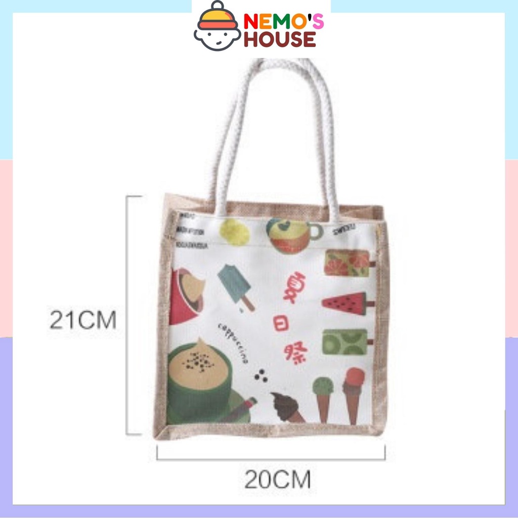 Túi cói đi biển phong cách Vintage, túi xách nữ mini thời trang kiểu dáng Hàn Quốc