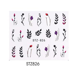 Miếng decal dán trang trí móng tay hình hoa lá đơn giản