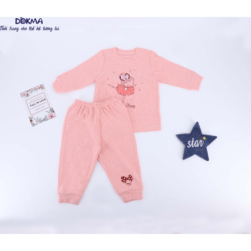 DB602 Bộ quần áo cổ tròn dài tay Dokma (9-24m)