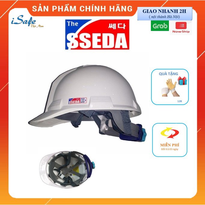 Mũ bảo hộ lao động Hàn Quốc SSEDA IV chính hãng, nón bảo hộ siêu nhẹ, có lót xốp cách nhiệt, chống nóng