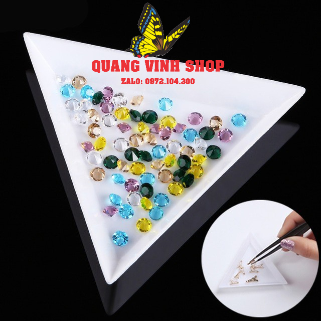 Khay tam giác bỏ đá làm nail