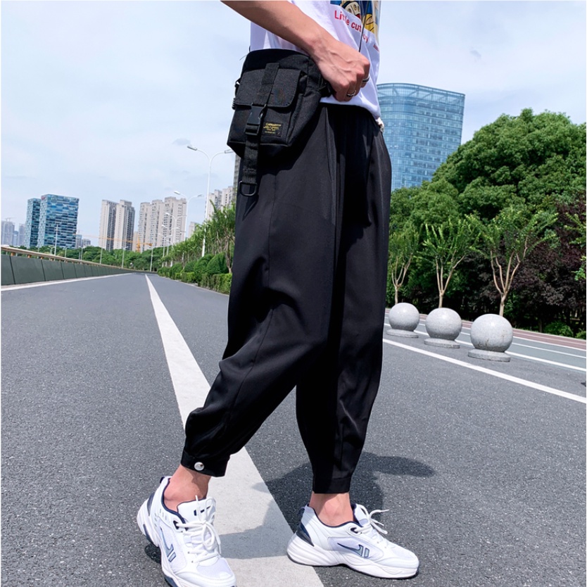 Quần dài jogger nỉ màu trơn phong cách Hàn Quốc thời trang cho nam