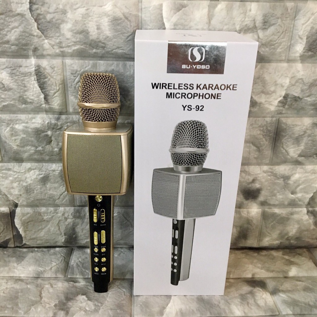 Mic karaoke ys92 kiêm bluetooth karaoke di động dùng làm loa trợ giảng , âm thanh to rõ ràng , mic hát nhẹ