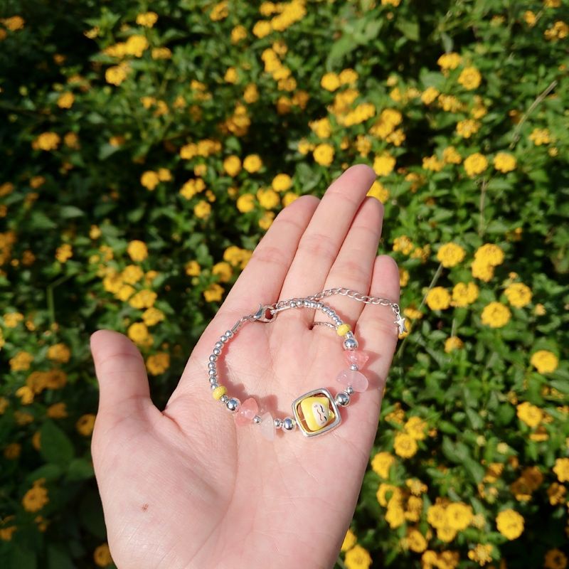 SET NGUYÊN LIỆU DIY tự làm vòng tay vòng chân handmade đá bọt tuyết, mặt gốm kiểu dáng nữ tính