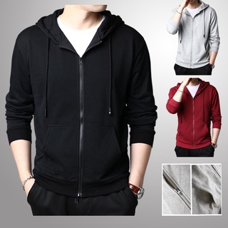 Áo khoác hoodie dáng rộng có khóa kéo thiết kế thời trang cho nam