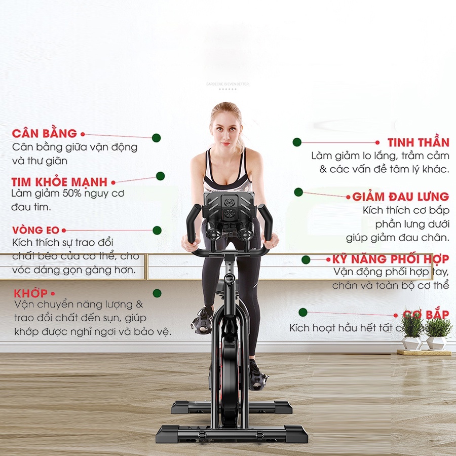 Xe đạp tập thể dục tại nhà chính hãng Jobur Spin Bike GH709L tặng kèm đồng hồ đa năng đo hành trình