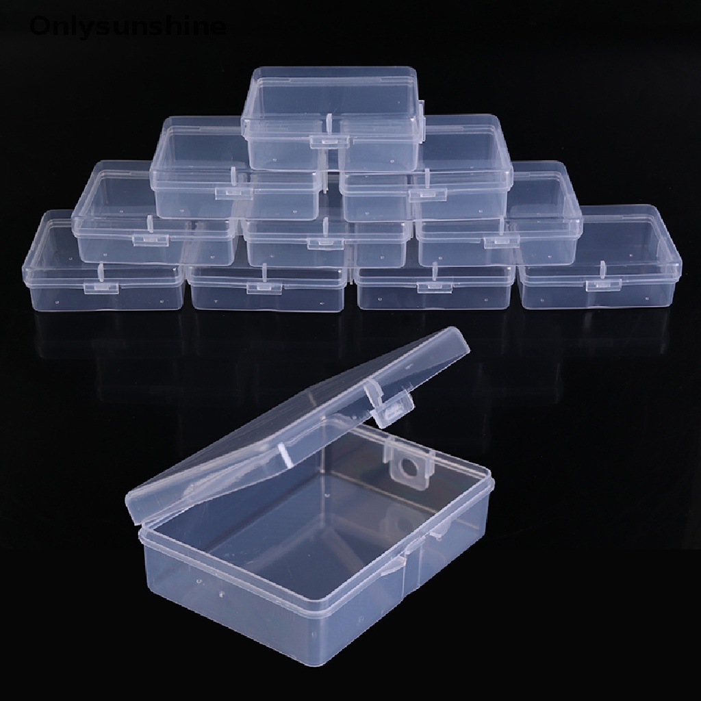&lt; Onlysunshine &gt; Bộ 10 Hộp Nhựa Trong Suốt Hình Chữ Nhật