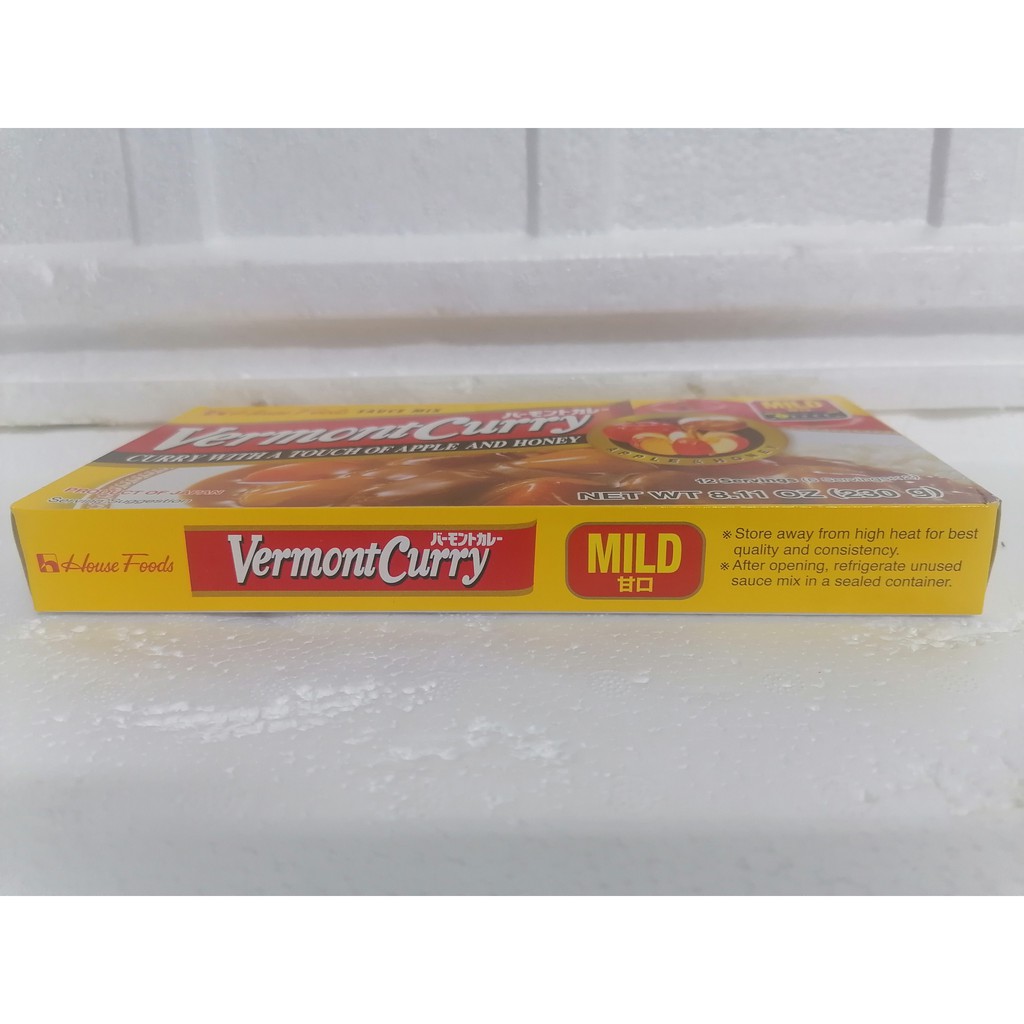 [230g – Vermont (ĐỎ) – MILD] Viên xốt cà ri cô đặc cay nhẹ [Japan] HOUSE FOODS Curry Sauce Mix (hty-hk)