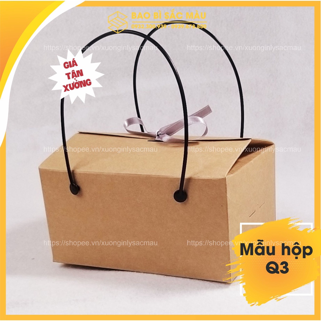 5 Hộp giấy kraft - hộp quà đựng quà tặng, bánh, thực phẩm, mỹ phẩm, quà lưu niệm....