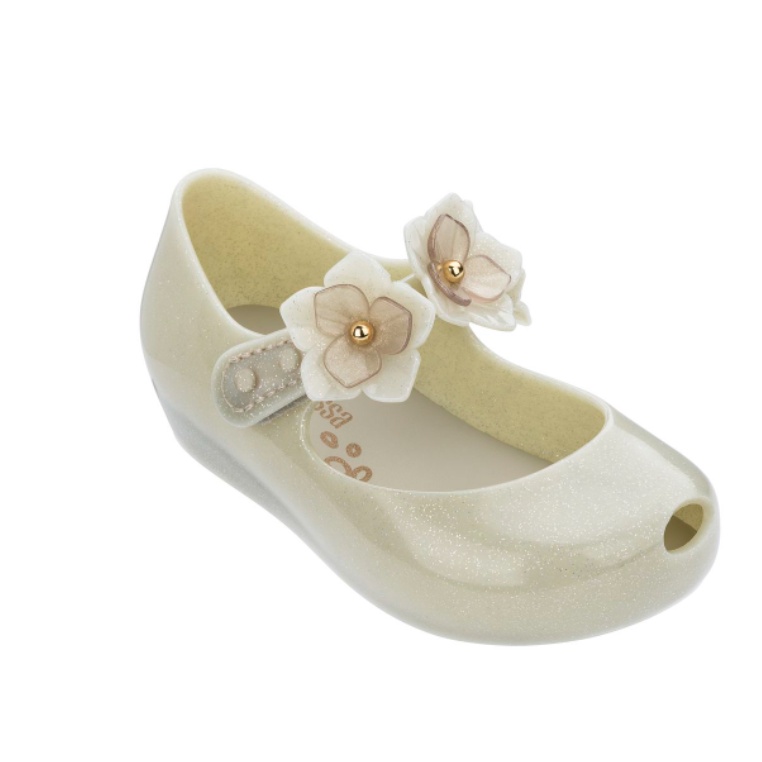 Giày nhựa thơm Melissa Ultragirl Flower 2BB màu Be Vàng