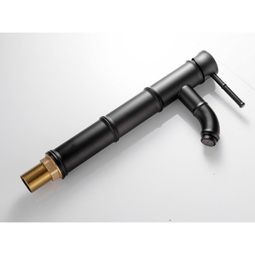 Vòi lavabo cao giả cổ nóng lạnh màu đen cao cấp MS3- dùng cho lavabo đặt bàn | BigBuy360 - bigbuy360.vn