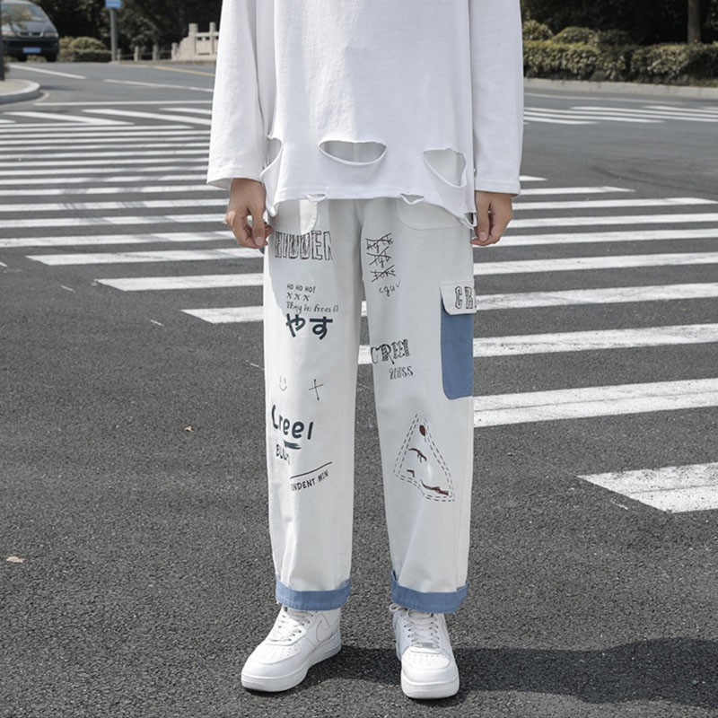 Quần dài ống rộng phong cách Âu Mỹ cá tính cho nam | BigBuy360 - bigbuy360.vn