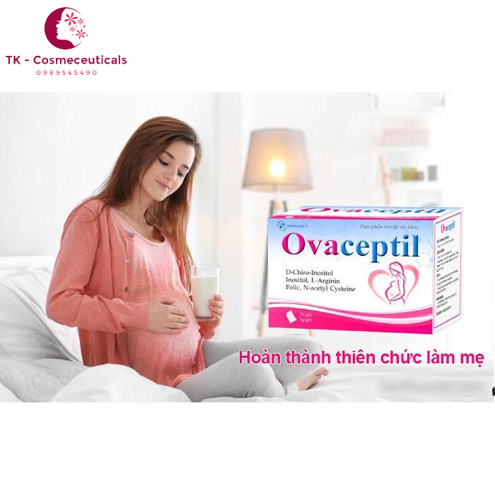 OVACEPTIL Tăng Cường Sức Khỏe, Tốt Cho Phụ Nữ Chuẩn Bị Mang Thai, Bổ Trứng, Tăng Thụ Thai - Hộp 30 Gói