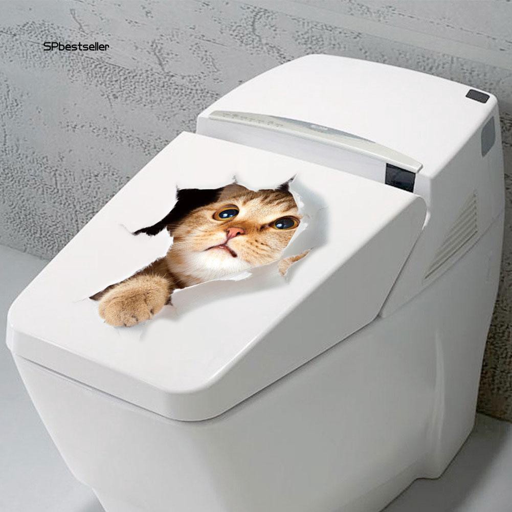 Nhãn dán tường họa tiết mèo đáng yêu trang trí độc đáo