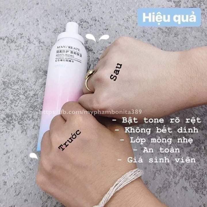 Xịt chống nắng 💕FREE SHIP💕 Kem chống nắng dạng xịt Maycreate Spray 150ml, xịt chống nắng nâng tông body hiệu quả