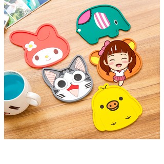 Miếng đế lót ly nhựa dẻo hoạt hình cute