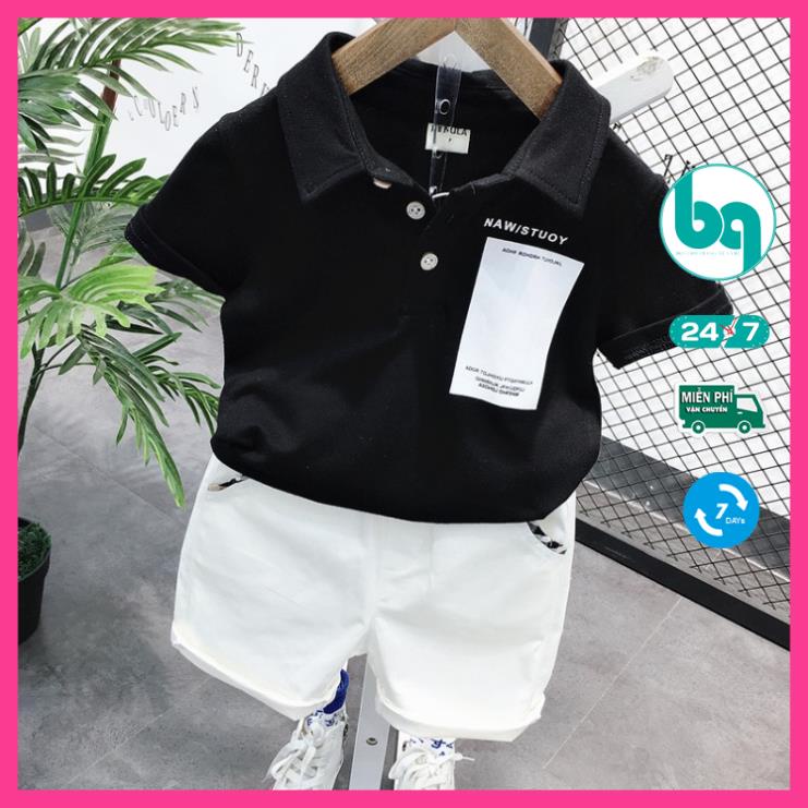 Áo thun bé trai, Size 9-33kg, Set Polo basic áo cotton co giãn, quần Jean cho bé trai sành điệu SHOP BẢO QUÂN