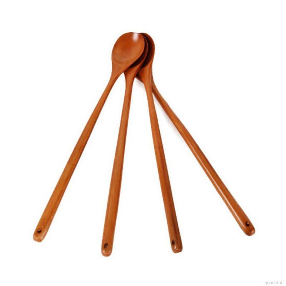 Muỗng Gỗ Tre Cán Dài Tiện Dụng Cho Bé