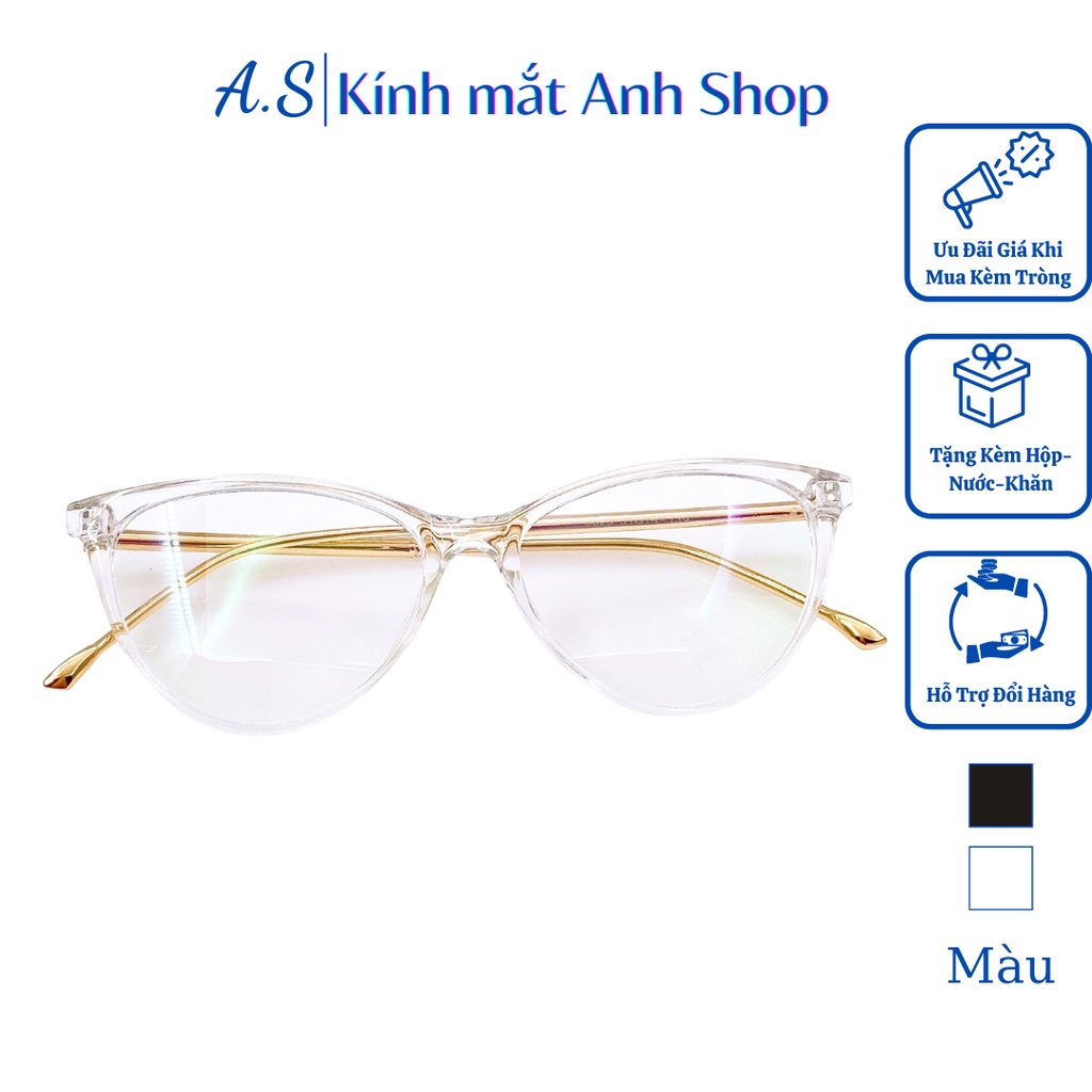 Kính mắt mèo nữ giới  chất liệu nhựa dẻo kết hợp càng kính kim loại phong cách trẻ trung 5029
