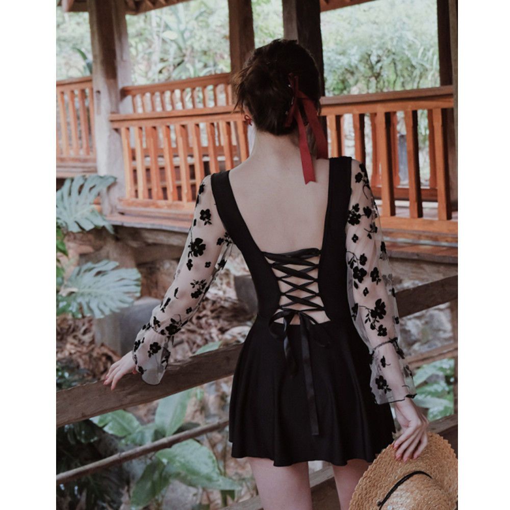 Đồ Bơi Một Mảnh Tay Dài Che Bụng Mỏng Nhẹ Thời Trang Mùa Xuân Mới