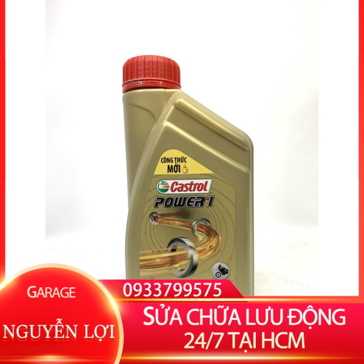 [ SỬA CHỮA LƯU ĐỘNG 24/7 HCM ] Nhớt xe số CASTROL POWER 1 4T 10W40 1L/0.8L GARA NGUYỄN LỢI