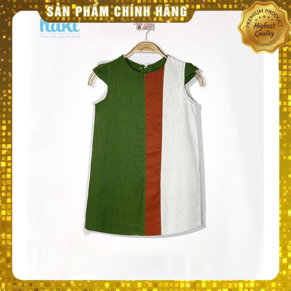 Váy suông chữ A phối kẻ sọc chất liệu Linen cao cấp HK508 HAKI (ảnh thật 100%)