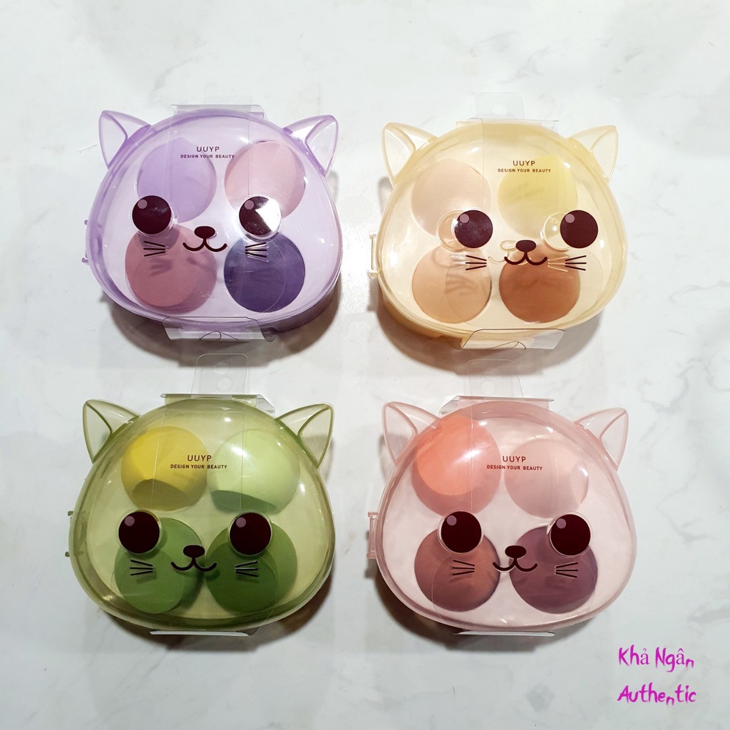 Sét 1 Hộp 4 Miếng Mút Trang Điểm Mèo UUYP