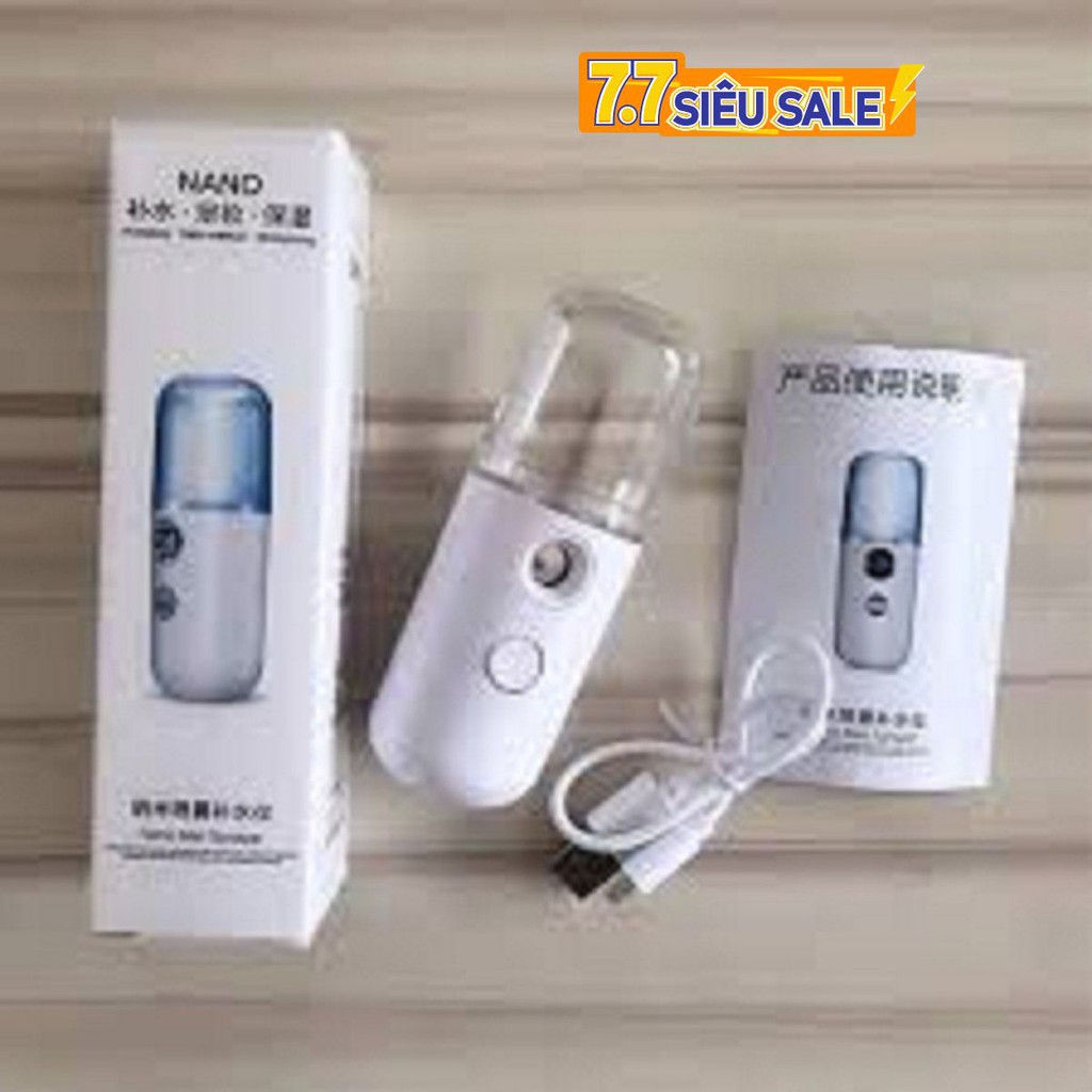 Máy Phun Sương Xông Hơi Mặt NaNo Mini Cầm Tay Hỗ Trợ Dưỡng Da Cấp Nước Tối Đa - Loại tốt