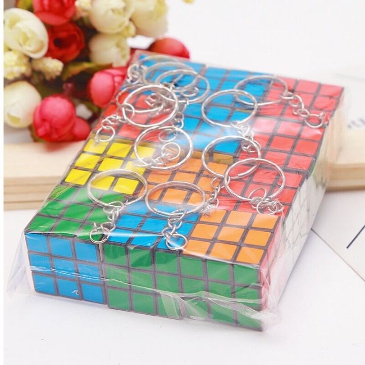 Khối Rubik 3x3 Mini Đồ Chơi Phát Triển Trí Tuệ Cho Bé Có Móc Khóa