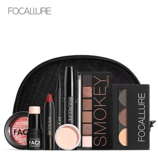 Bộ 8 sản phẩm trang điểm mặt FOCALLURE cơ bản kèm túi đựng tiện dụng
