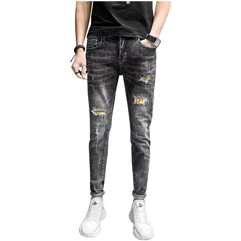 Quần Nam Jean Chất Bò Rách Gối Năng Động | BigBuy360 - bigbuy360.vn