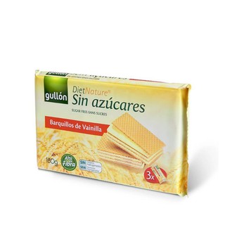 Bánh Xốp Ăn Kiêng không đường Gullon Barquilloss De Vainilla 180g (Dành cho người ăn kiêng, tiểu đường)