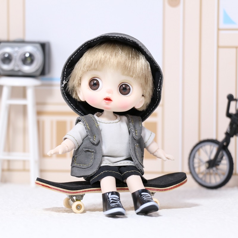 Búp Bê Bé Trai Kiểu Nhật Dễ Thương 14cm Tỉ Lệ 1/12 OB11