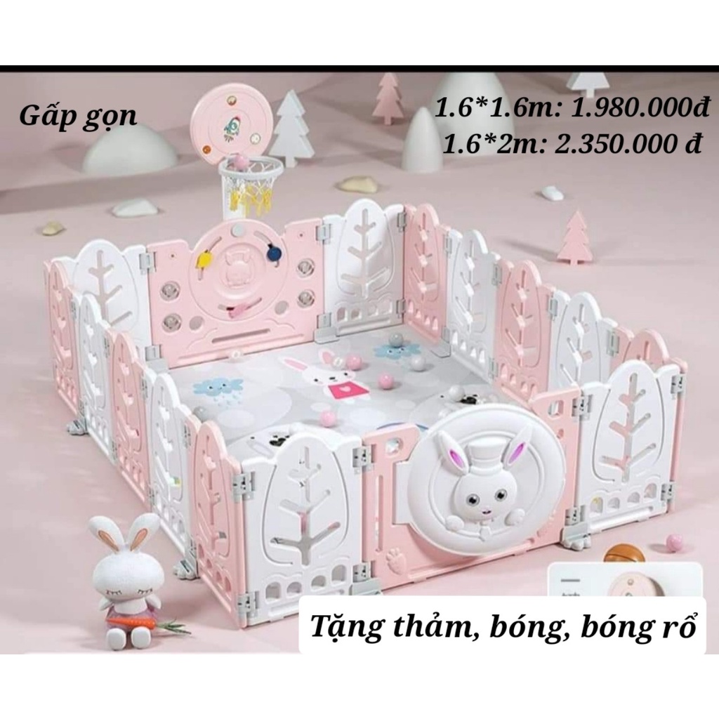Quây cũi gấp gọn có cột bóng rổ