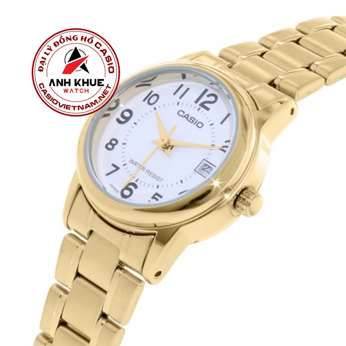Đồng Hồ Casio | Nữ LTP-V002G-7BUDF | Dây Kim Loại Mạ Vàng | 3 Kim | Chống Nước