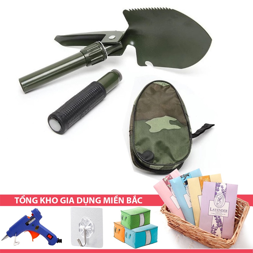 [Tổng Kho Sỉ] Bộ Cuốc Xẻng Du Lịch Đa Năng Làm Vườn, Đào Giun Câu Cá 4 In 1 - Gấp Xếp Gọn - Có Bao Đựng
