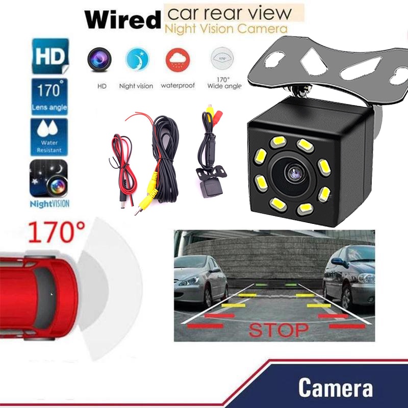 Camera Sau Xe Hơi 8 Đèn LED Quay 170 Độ Hỗ Trợ Quay Ban Đêm | BigBuy360 - bigbuy360.vn