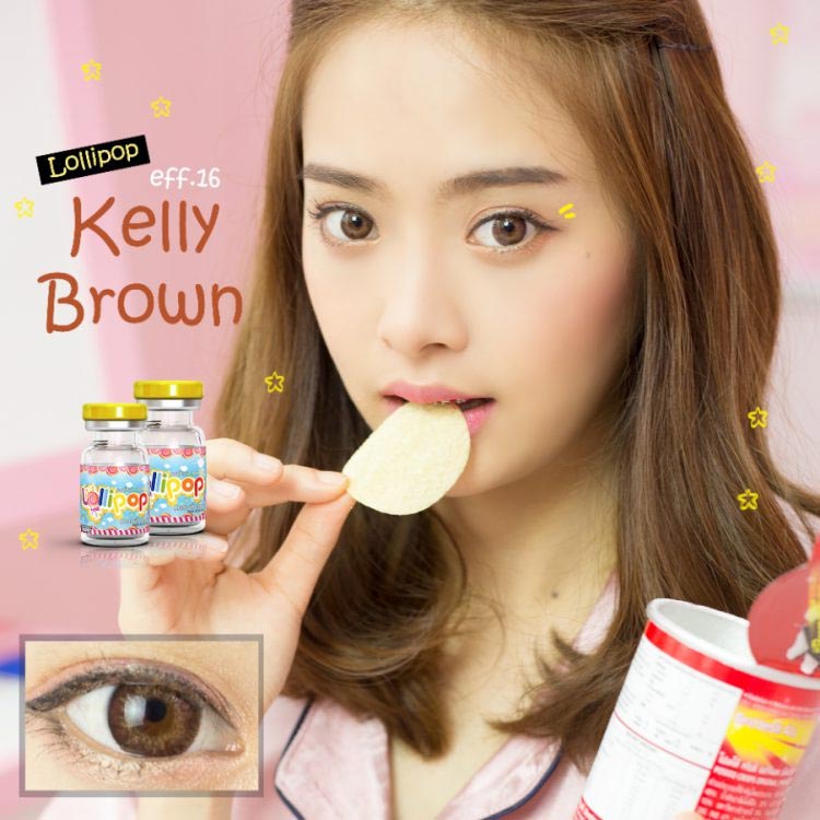 Kính áp tròng Kelly Brown - Lens cận từ 0 - 10 độ