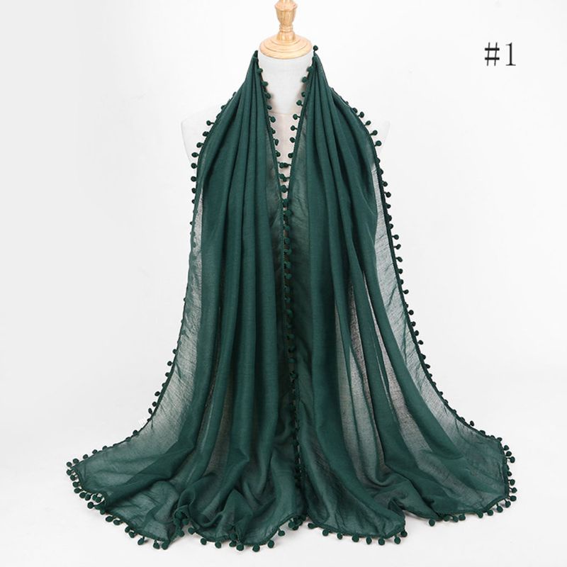 Khăn Choàng Cổ Bằng Vải Lanh Cotton Màu Trơn Tua Rua Kích Thước 180x80cm Dành Cho Nữ