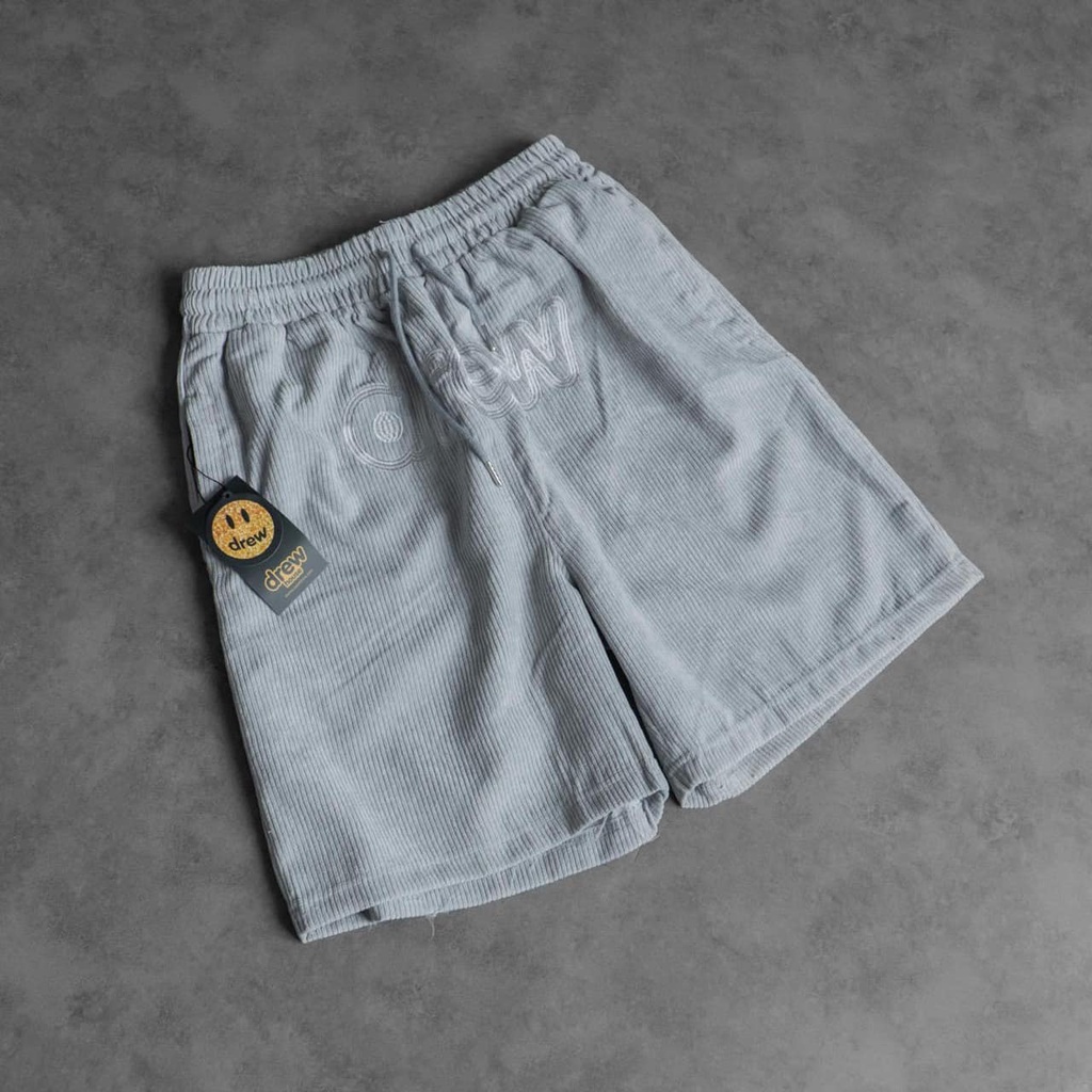 Quần short nhung thêu chữ quần đùi nam nữ unisex - Gin Store
