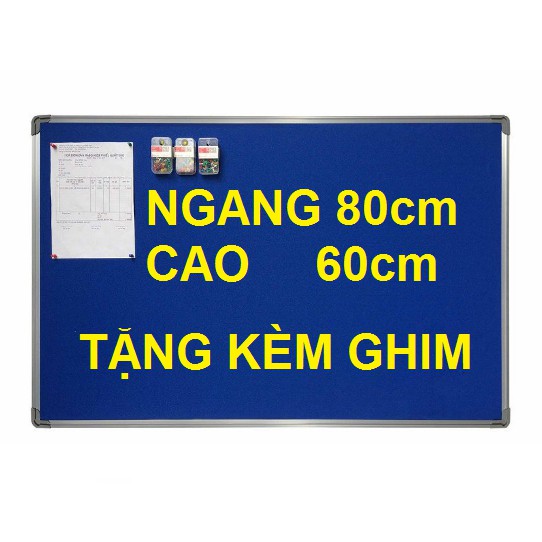 BẢNG GHIM NỈ TREO TƯỜNG KHUNG NHÔM BO NHỰA 4 GÓC KÍCH THƯỚC 60 X 80 TẶNG KÈM GHM