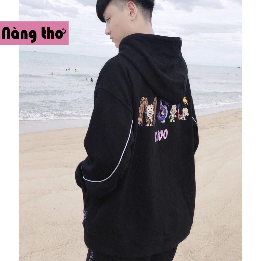 Áo khoác nam nữ form rộng đi học, áo hoodie nam nữ form rộng có dây kéo - Nàng Thơ's Shop