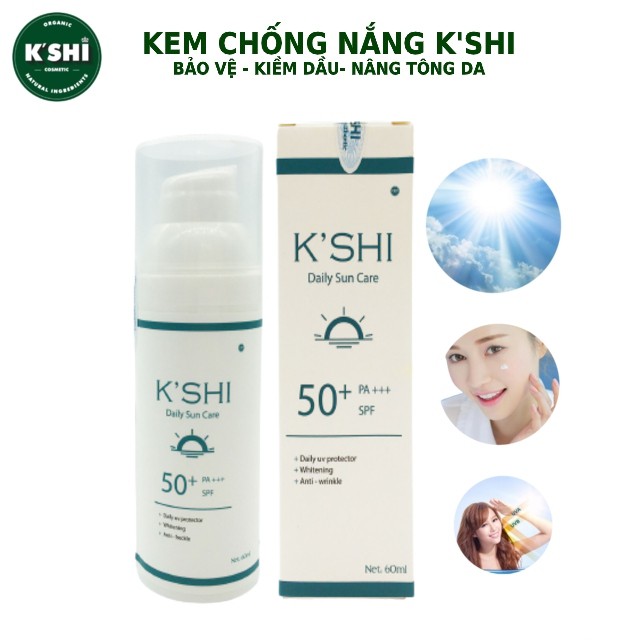 [COMBO] Kem Chống Nắng SPF 50+ Và Xịt Khoáng K'shi, Giúp Da Trắng Hồng, Cấp Ẩm Tức Thì, Bảo Vệ Da Hoàn Hảo Kshi