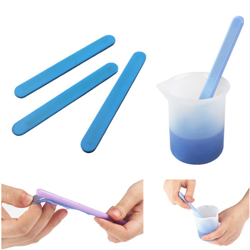 Que khuấy trộn nhựa resin epoxy/sơn lỏng/mỹ phẩm mặt bằng silicon lấp lánh có thể tái sử dụng tự làm thủ công