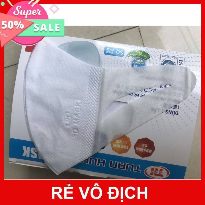 KHẨU TRANG Y TẾ 3D MAKS😻hộp 50 cái của TUẤN HUY😻Ngăn ngừa khói bụi  và phòng chống dịch bệnh.chuyên gia bảo vệ sức khỏe | BigBuy360 - bigbuy360.vn