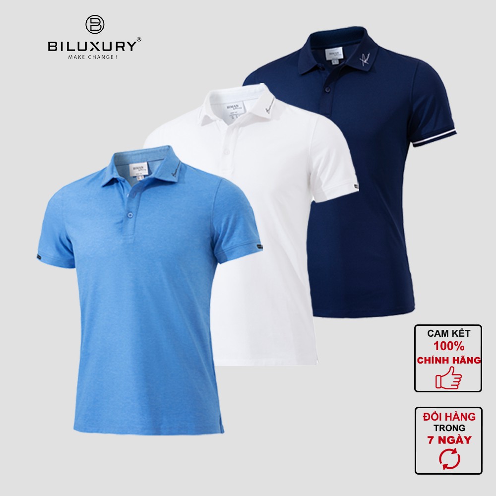 Áo polo nam Biluxury thun co giãn 4 chiều thêu cổ đẳng cấp lịch lãm cho phái mạnh 5APCT | BigBuy360 - bigbuy360.vn