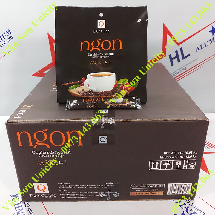 Cà phê sữa Ngon Trần Quang 480g (24 gói dài * 20g) Instant Coffee mix 3 in 1