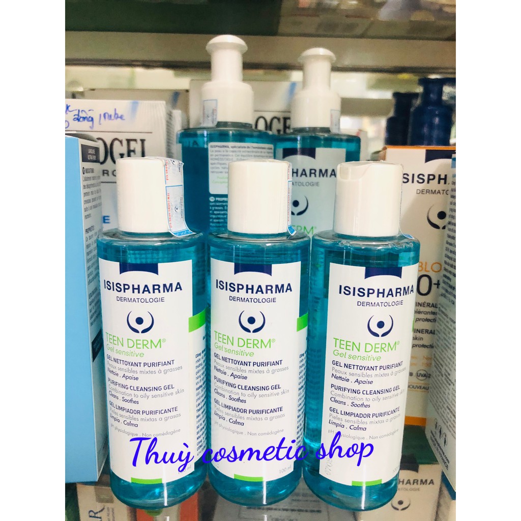 Gel rửa mặt da nhạy cảm giảm nhờn-ngừa mụn ISIS Pharma Teen Derm Gel Sensitive 100ml